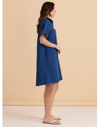 Betty Basics - Shift Denim Shirt Dress