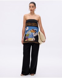 Minima Esenciales - Moonlit Palms Strapless Top