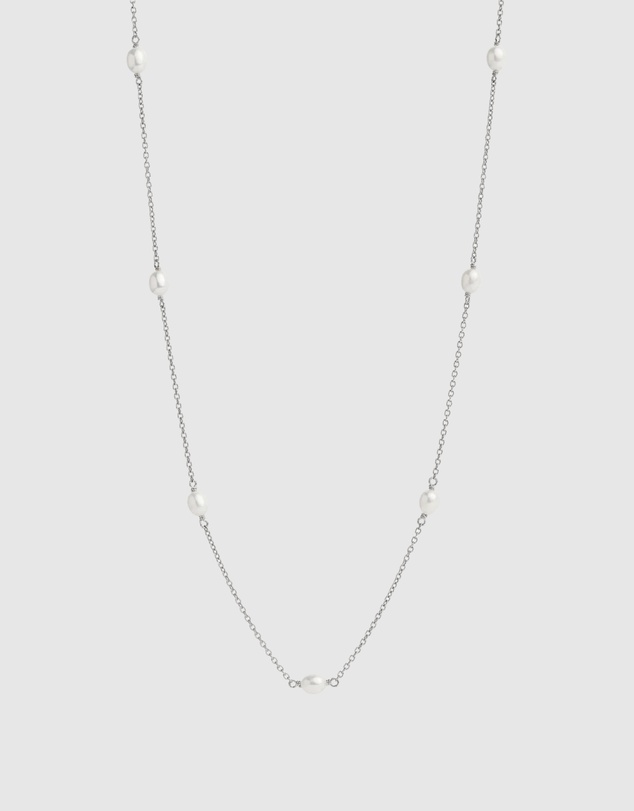 Najo - Tidal Whisper Silver Pearl Necklace