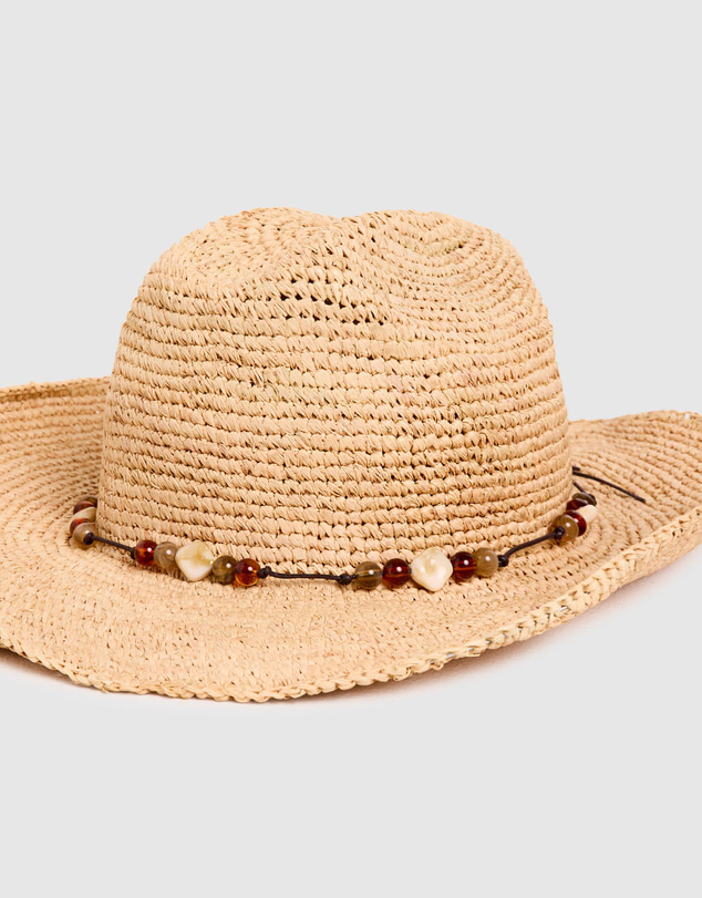Subtitled - Connie Raffia Cowboy Hat