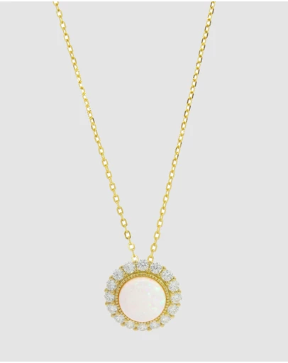 Georgini - Georgini Opal Glow Marrinawi White Created Opal Gold Pendant