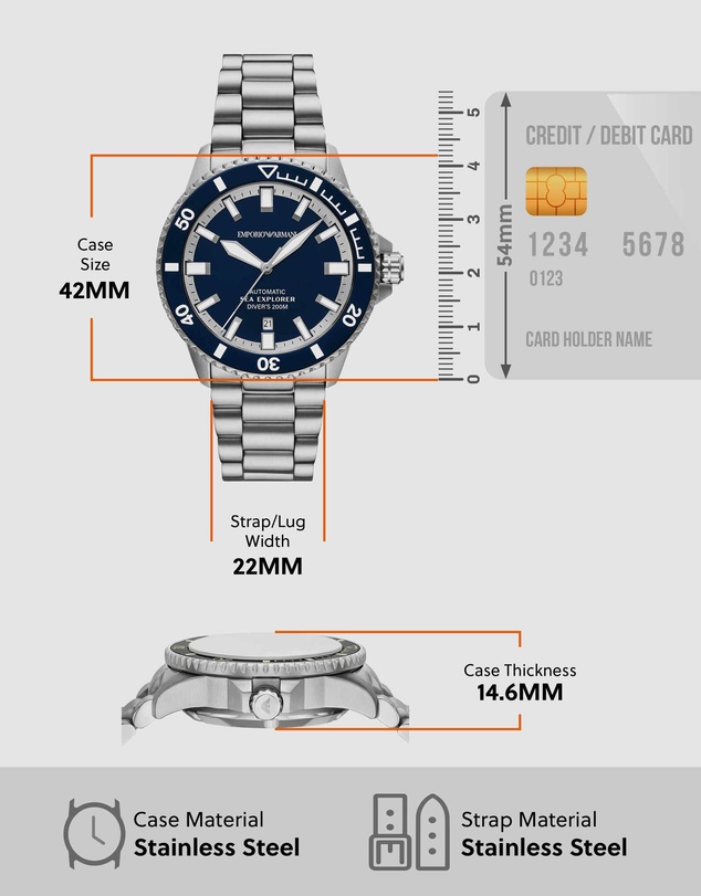 Emporio Armani - Silver Tone Analogue Watch
