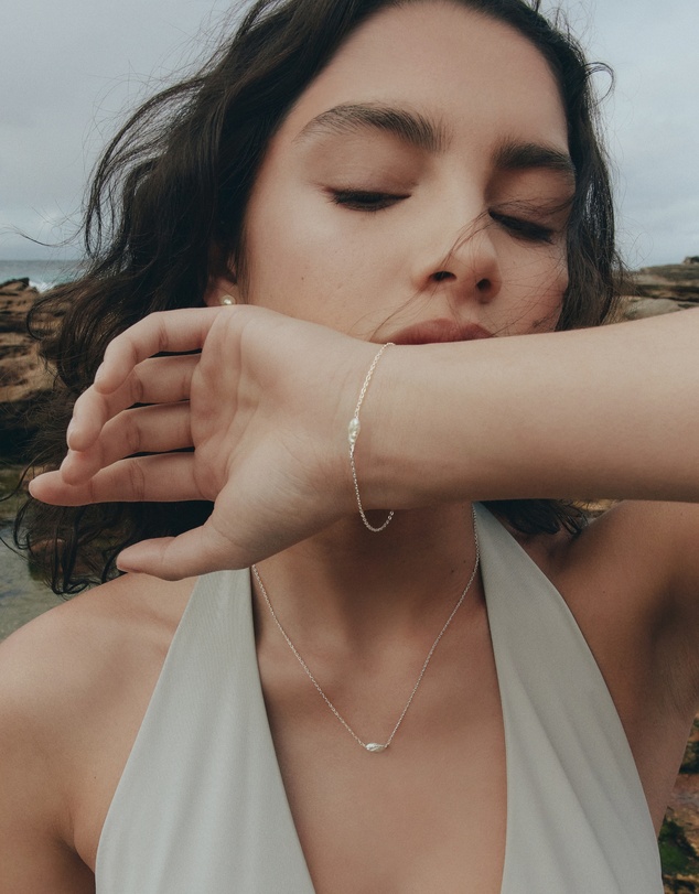 SAINT VALENTINE - Cielo Single Pearl Necklace - Silver