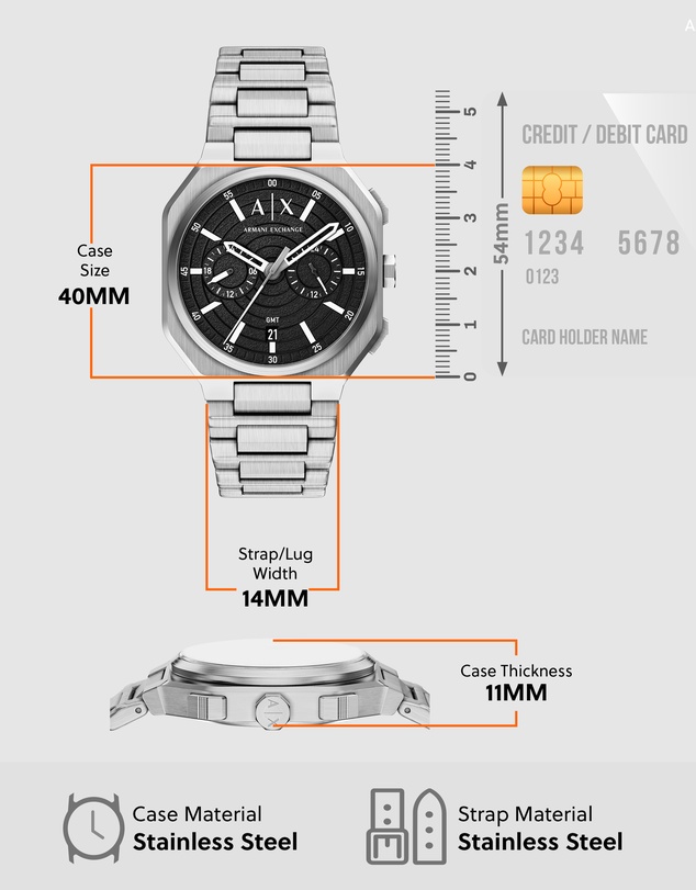 Armani Exchange - Silver Tone Chronograph Watch