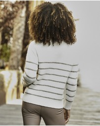 Sosandar - Stripe Quarter Zip Jumper