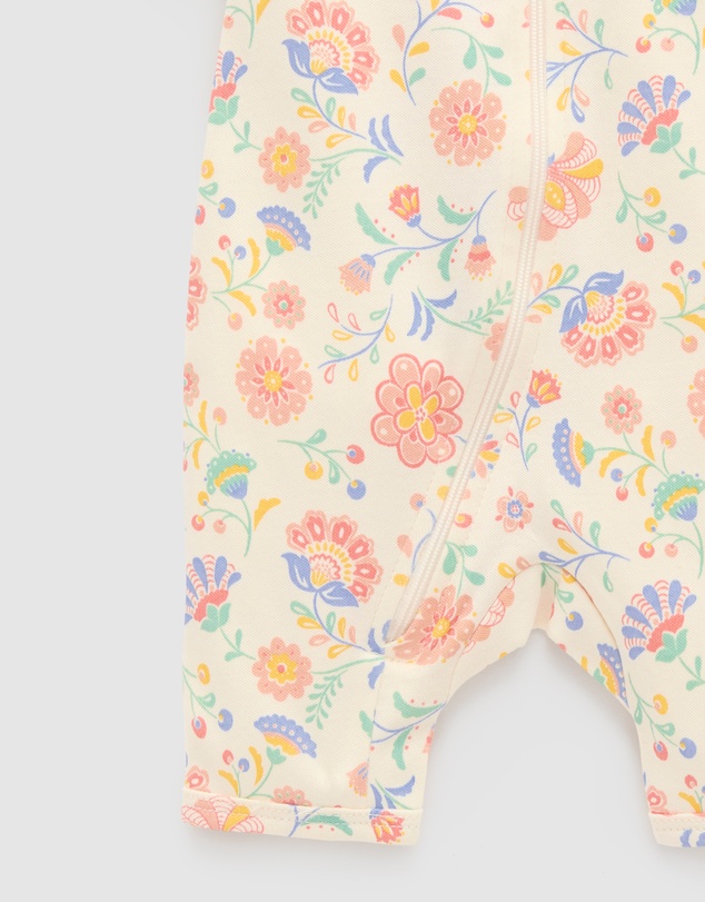 Purebaby - Short Sleeve Sleep Pyjama Zip Growsuit -Kids-Babies
