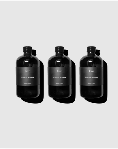 Kirri by Scent Australia Home - Santal Woods Reed Diffuser Refill (500ml) Trio