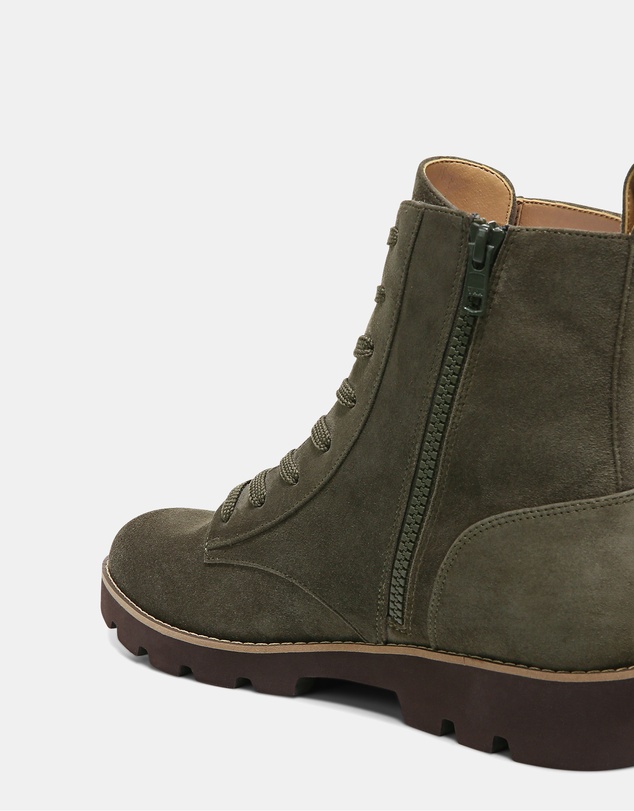 Vionic - Lani Lace-Up Boot - Olive Suede