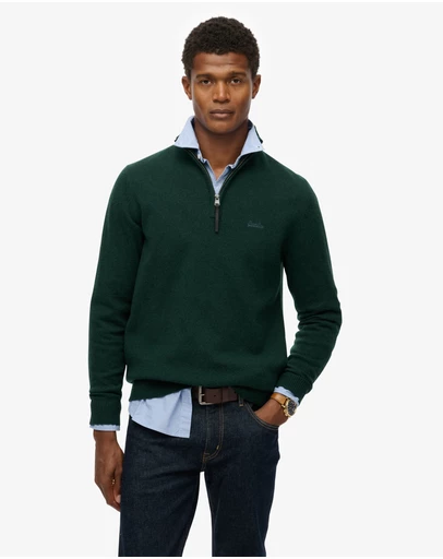 Superdry - Wool Blend Half Zip Slim Fit Jumper
