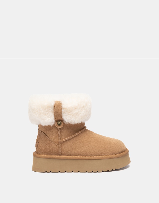 EVERAU - Australian Shepherd Ugg Mini Eleny Platform Cow Suede Upper UGG Boots
