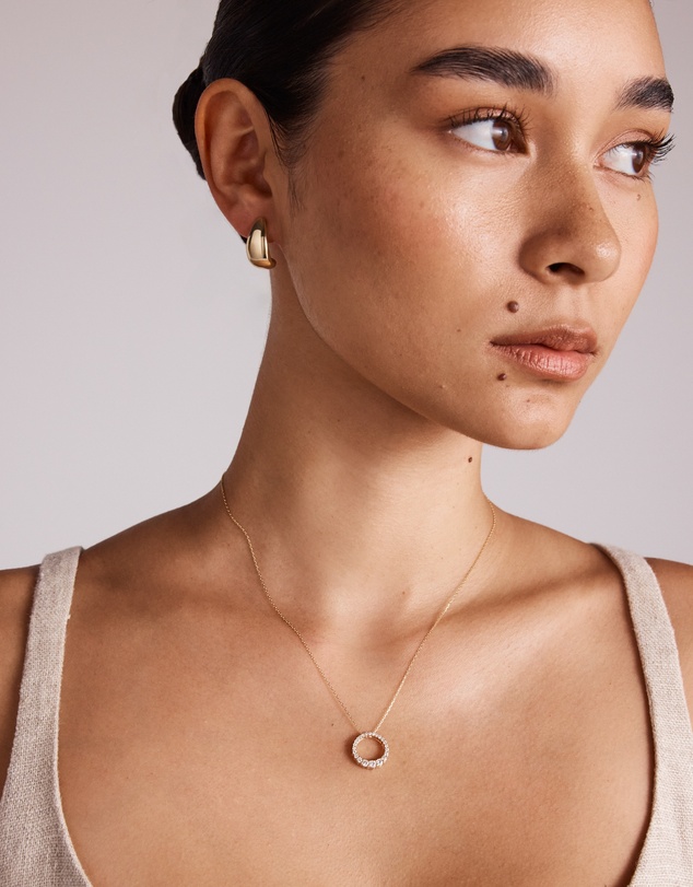 Michael Hill - Half Hoop Dome Stud Earrings in 10kt Yellow Gold