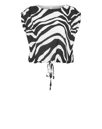 City Chic - Plus size Chiara Abstract Print Top - black