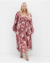 City Chic - Plunge Frill Maxi Dress