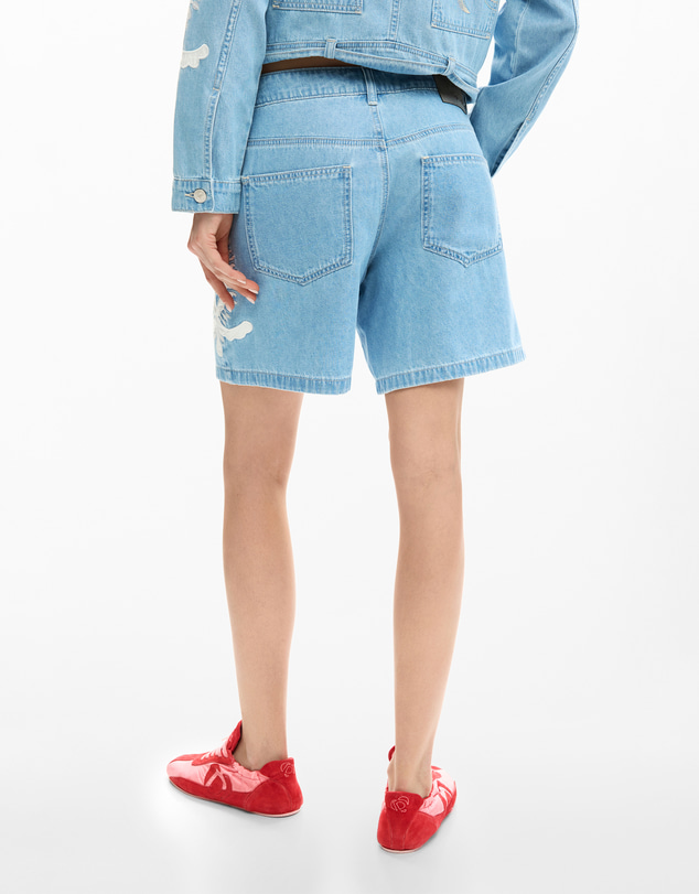 Desigual - Denim Bermuda shorts with embroidery
