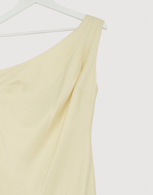 Revibe - Repaired CHANCERY Hallie Satin One Shoulder Drape Maxi Dress - AU 10