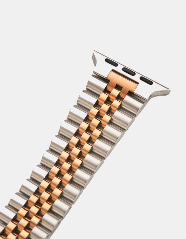 Friendie - Stainless Steel Link Bracelet Band - The Perth - Apple Watch Compatible