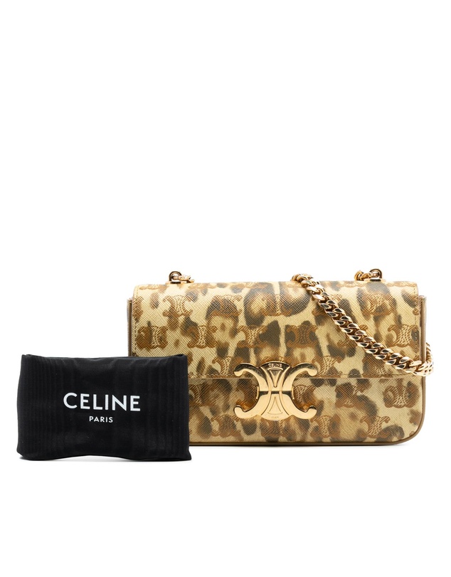 Pre-Loved by Azura Reborn - Pre-Loved Calfskin Leopard Print Claude Chain Shoulder Bag