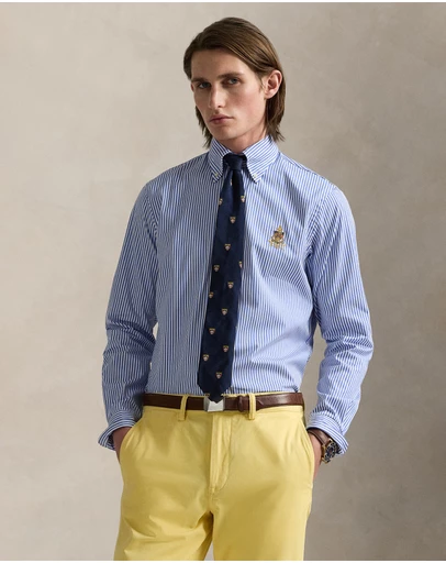 Polo Ralph Lauren - ICONIC EXCLUSIVE - Classic Fit Crest Striped Poplin Shirt