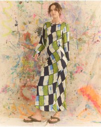 KINGA CSILLA - Oro Tile Olive Maxi Dress