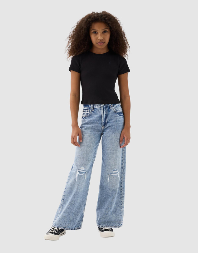 GAP - Low Rise Stride Wide-Leg Jeans - Kids-Teens