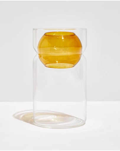 Fazeek - Balance Vase - Clear and Amber