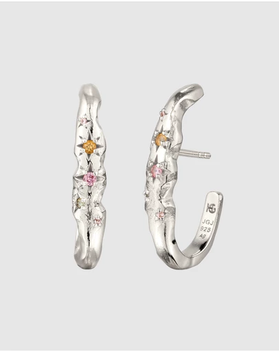 Haze & Glory - ICONIC EXCLUSIVE - Celestial Molten Hoop Earrings in 925 Sterling Silver