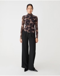 Forcast - Savanna Printed Mesh Top