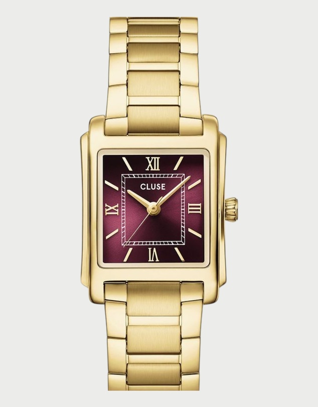 Cluse - CLUSE Anglée, Steel, Dark Cherry, Gold Colour