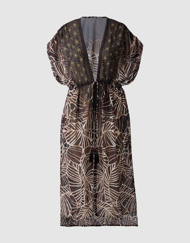 Miraclesuit Swimwear  - Let's Be Fronds Sheer Beach Cover Up Kimono