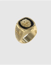 GUESS - Lion King Ring - Gold Tone & Black 62