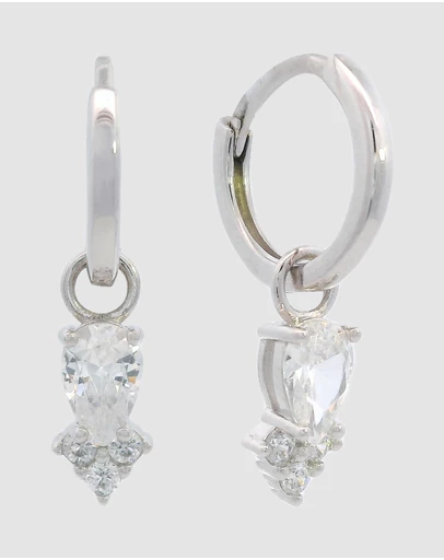 Georgini - GEORGINI MIDNIGHT VELVET ASTERIA HOOP EARRINGS SILVER