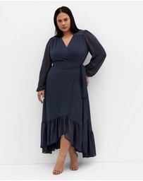 City Chic - Plus size Rylie Wrap Maxi Dress - navy