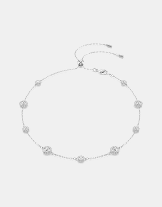 Swarovski - Una Angelic Necklace, Round Cut, Double Sided Motifs, White, Rhodium Plated