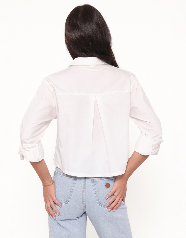 Petal & Pup - Bronagh Cropped Button Up Shirt - White