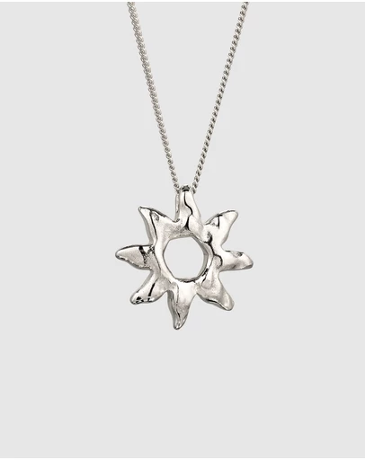 Elli Jewelry - Molten Sun Pendant Necklace in 925 Silver