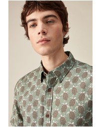 NEXT - Linen Blend Printed Short Sleeve Shirt