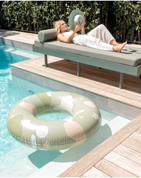 &Sunday - Terrazzo Oversized Inflatable Pool Tube Float- Olive