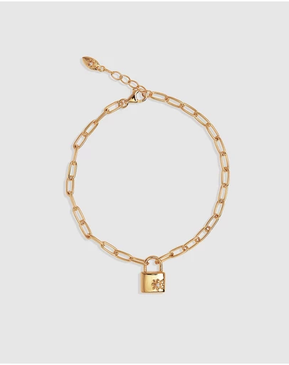 By Charlotte - Promise of Us Lotus Padlock Bracelet