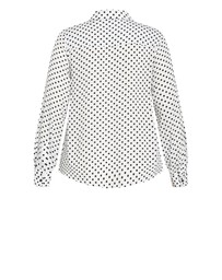 City Chic - Plus size Hesper Mews Spot Shirt - white