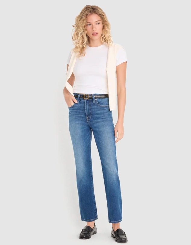 Good American - Soft Tech Good Legs Straight Jeans