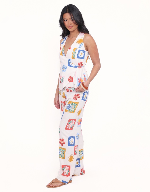 Petal & Pup - Amicia Wide Leg Pant - Tulip Stamp
