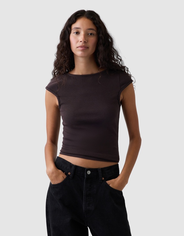 GAP - SS Mod Cap Sleeve Boatneck T-Shirt