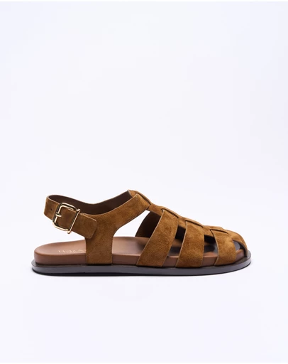 Walnut Melbourne - Hugo Leather Sandal