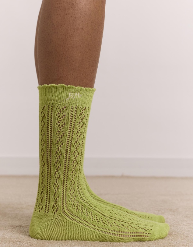 Damson Madder - Calf Length 2 Pack Pointelle Socks
