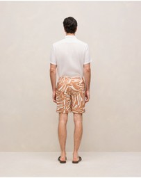 Trenery - Brushstroke Swim Short in Butterscotch Brown