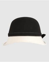 Max Alexander - Winter Felt Cream/Black Cloche Hat