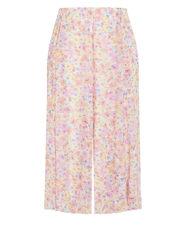 City Chic - Plus size Vintage Ditsy Print Skirt - lemon