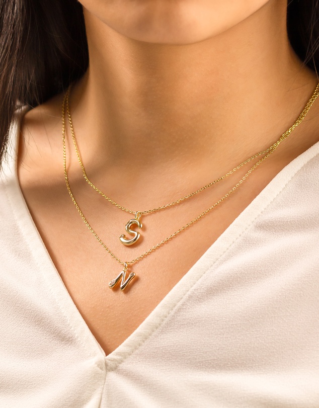 Wanderlust + Co - Alphabet Bubble Pendant Necklace - Letter S