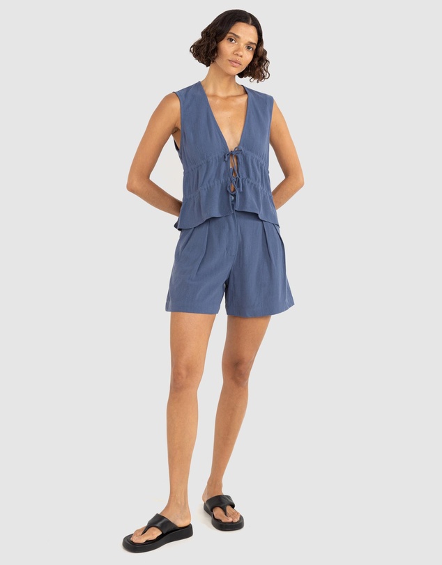 Rhythm - Skyla Tie Front Top