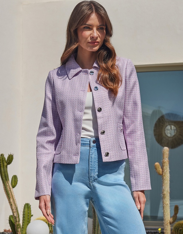 Sosandar - Boucle Collared Jacket